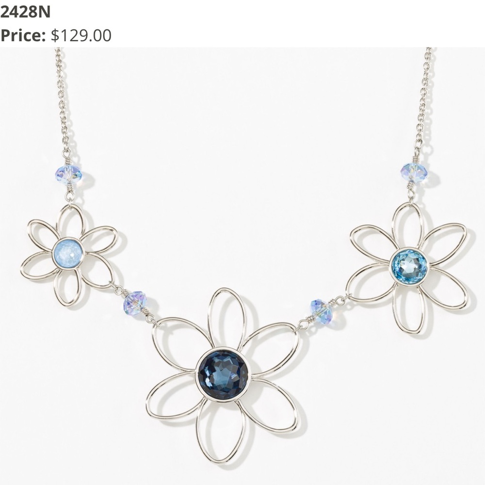 Touchstone Crystal by Swarovski OPEN PETALS necklace BNIB